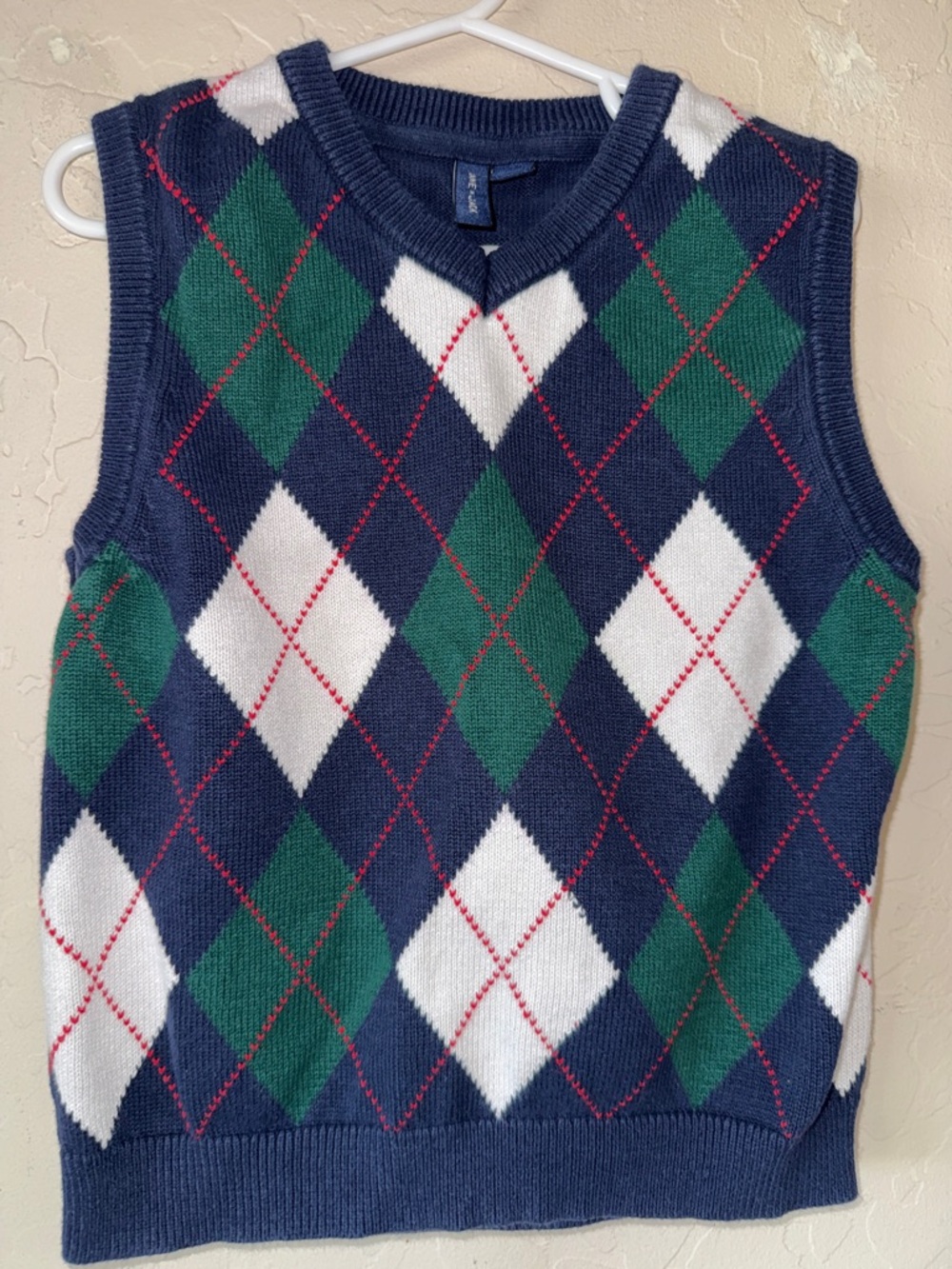 Janie and Jack cotton argyle print sweater vest boys size 5